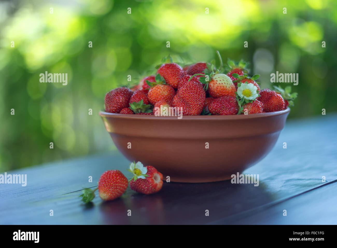 strawberry in plate close up Stock Photo