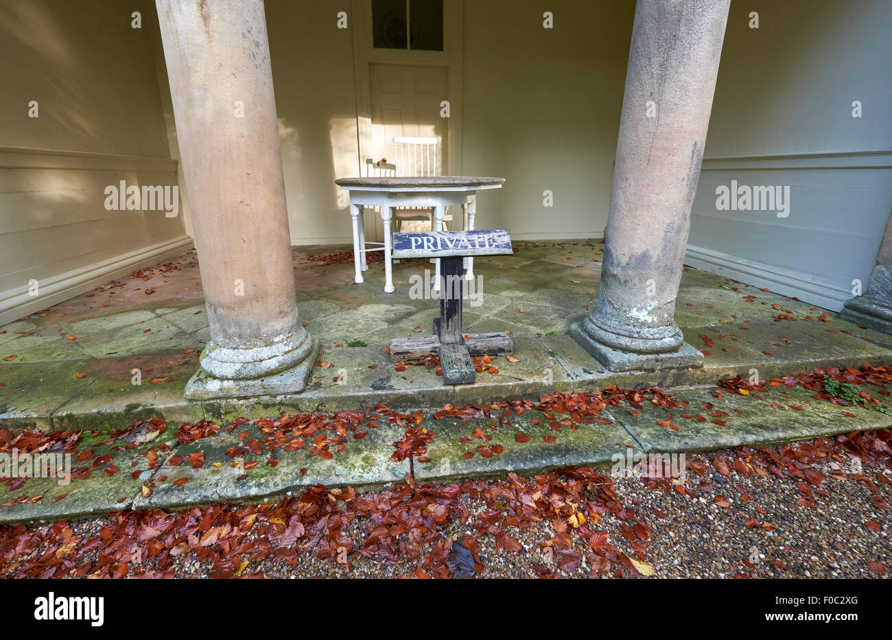 Private table at Wallington House Gardens in the North East England, UK. Stock Photo