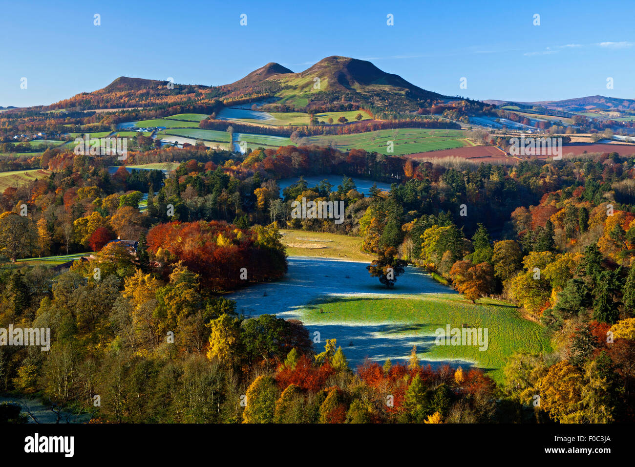 Scott's View in Autumn/Winter looking to the Eildon Hills in the Scottish Borders Scotland UK, Europe Stock Photo
