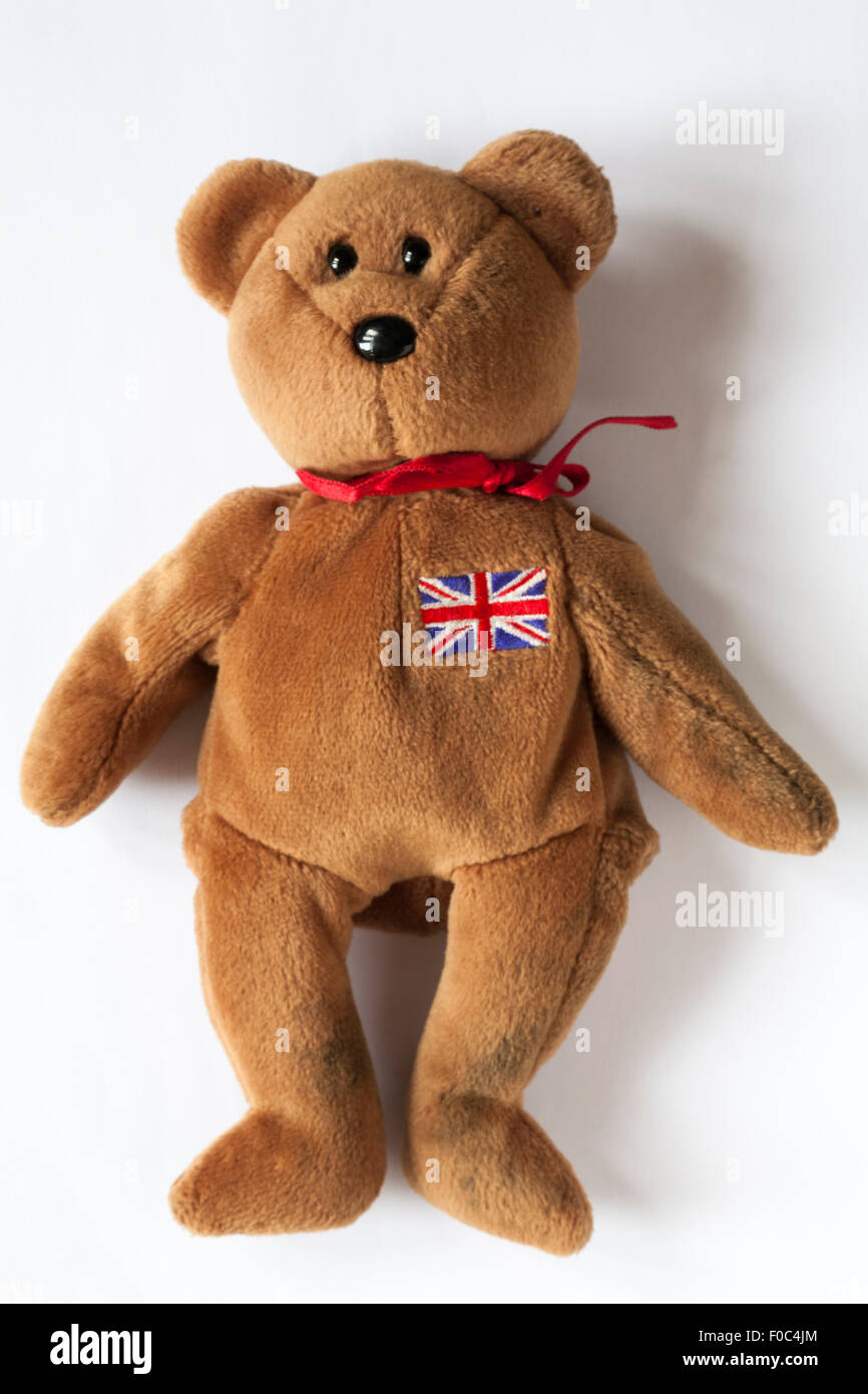 Britannia ty beanie baby teddy bear isolated on white background Stock Photo