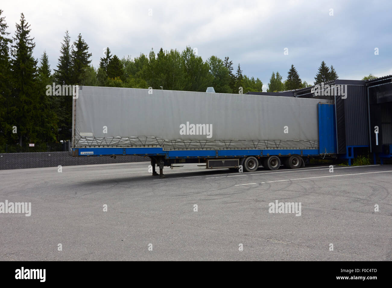 truck trailer at loading dock Stock Photo