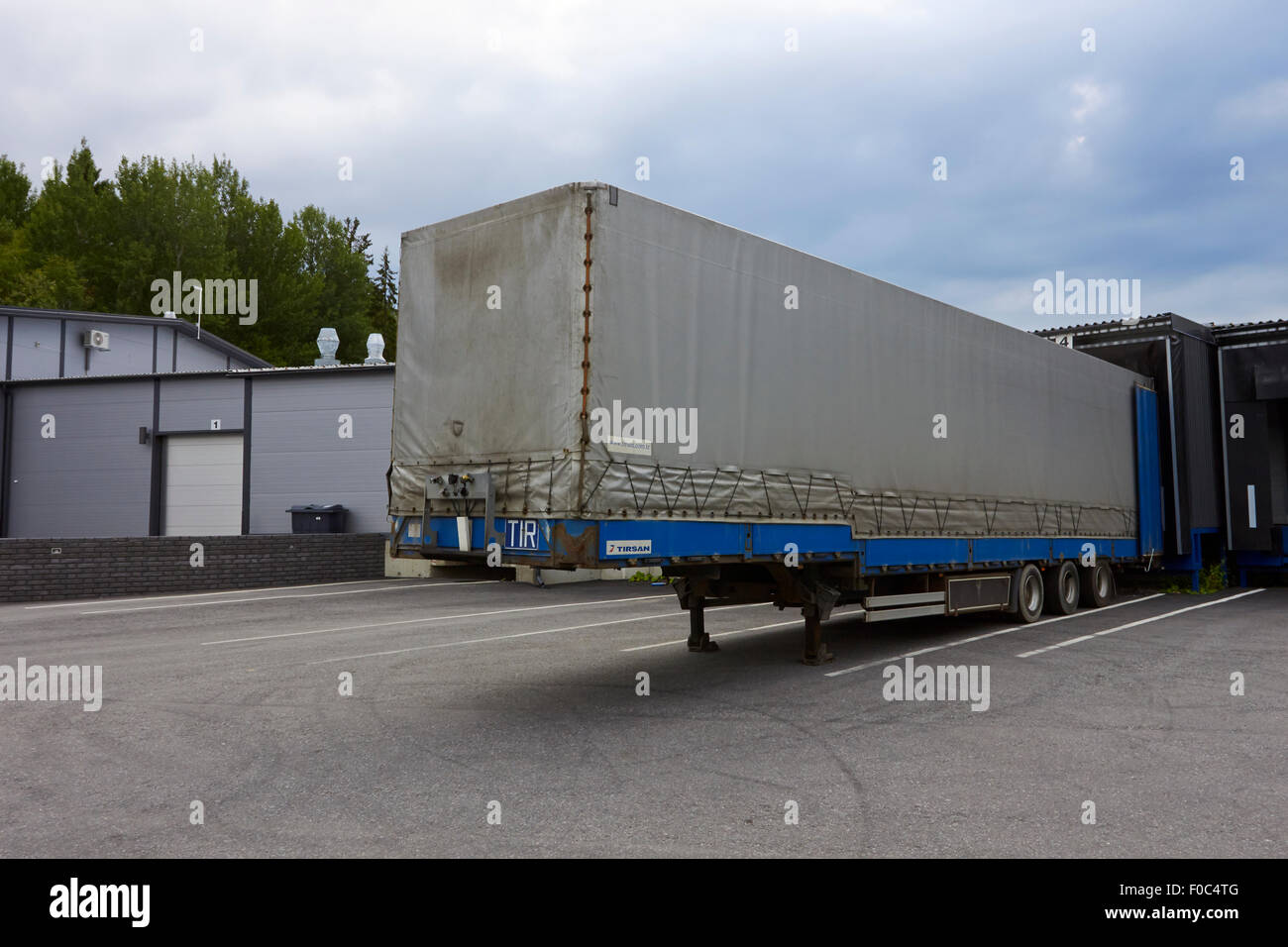 truck trailer at loading dock Stock Photo