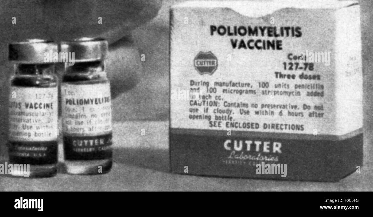 medicine, disease, poliomyelitis, polio vaccine by 'Cutter Laboratories', cause of a drug scandal in 1955 through contamination with polio viruses, out of: 'Zeit im Bild', number 52, Dresden, 1963, Additional-Rights-Clearences-Not Available Stock Photo