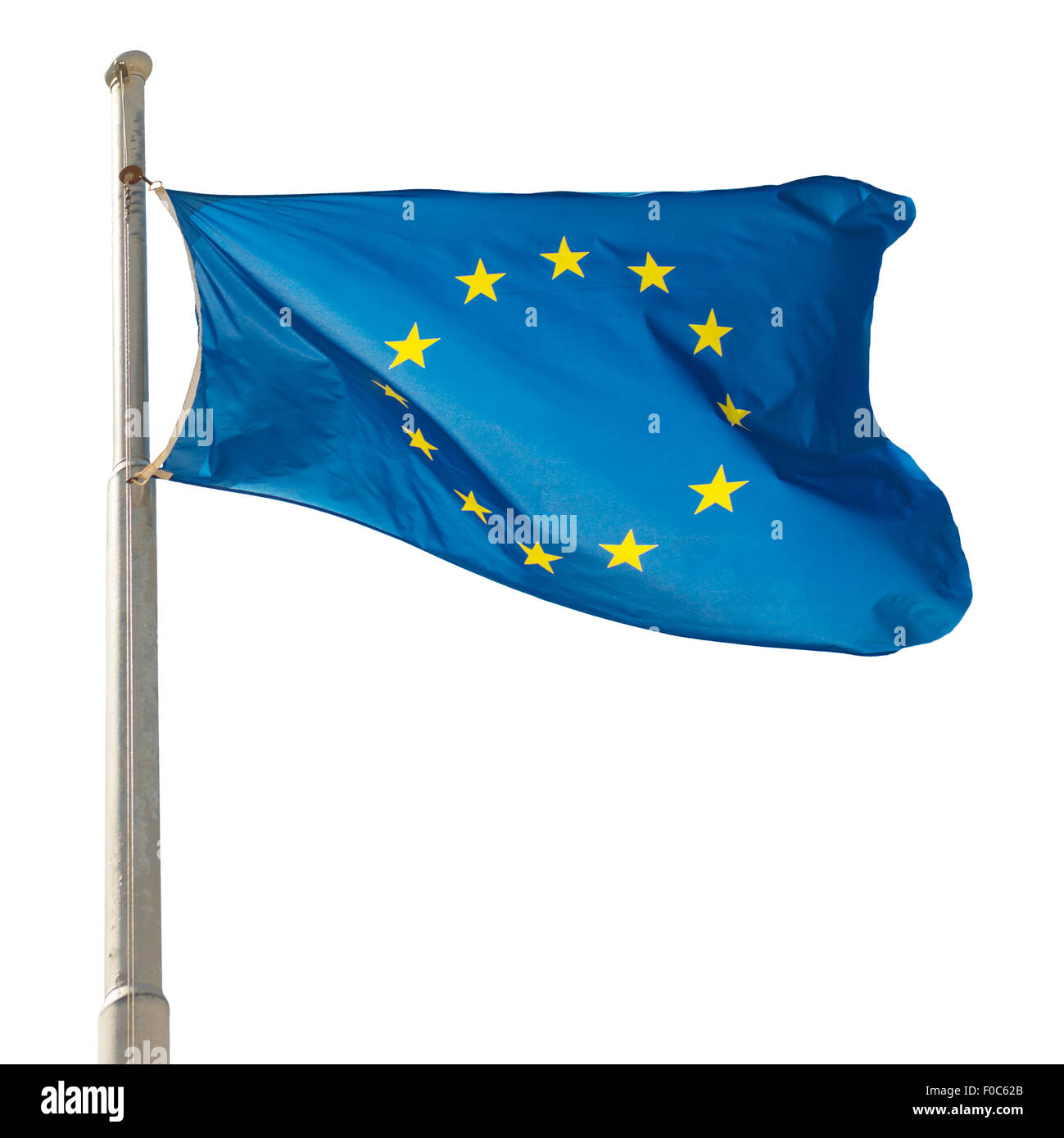 Waving European Union EU flag isolated on white background Stock Photo ...