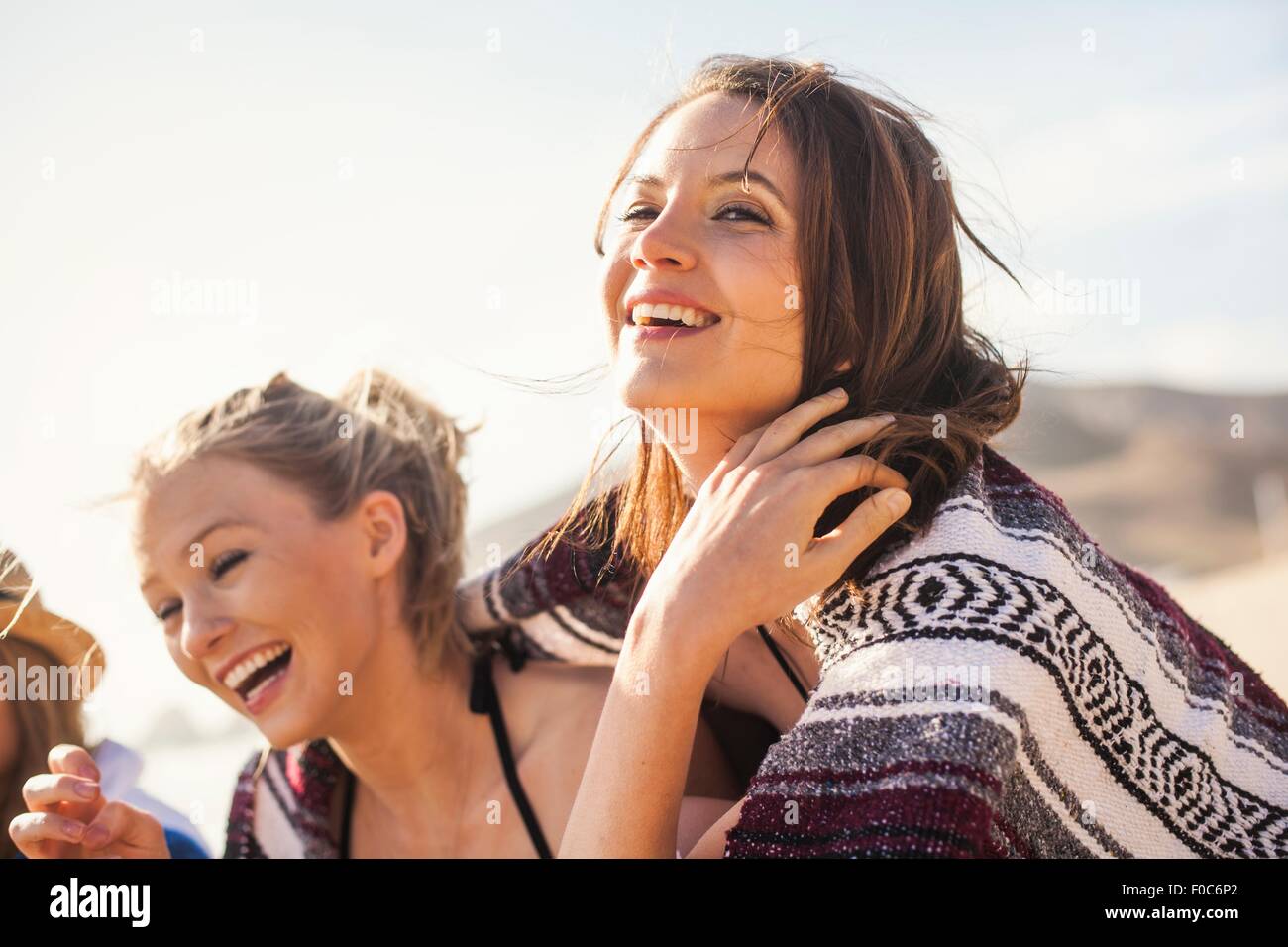 Girlfriends on vacation at beach Stock Photo Alamy