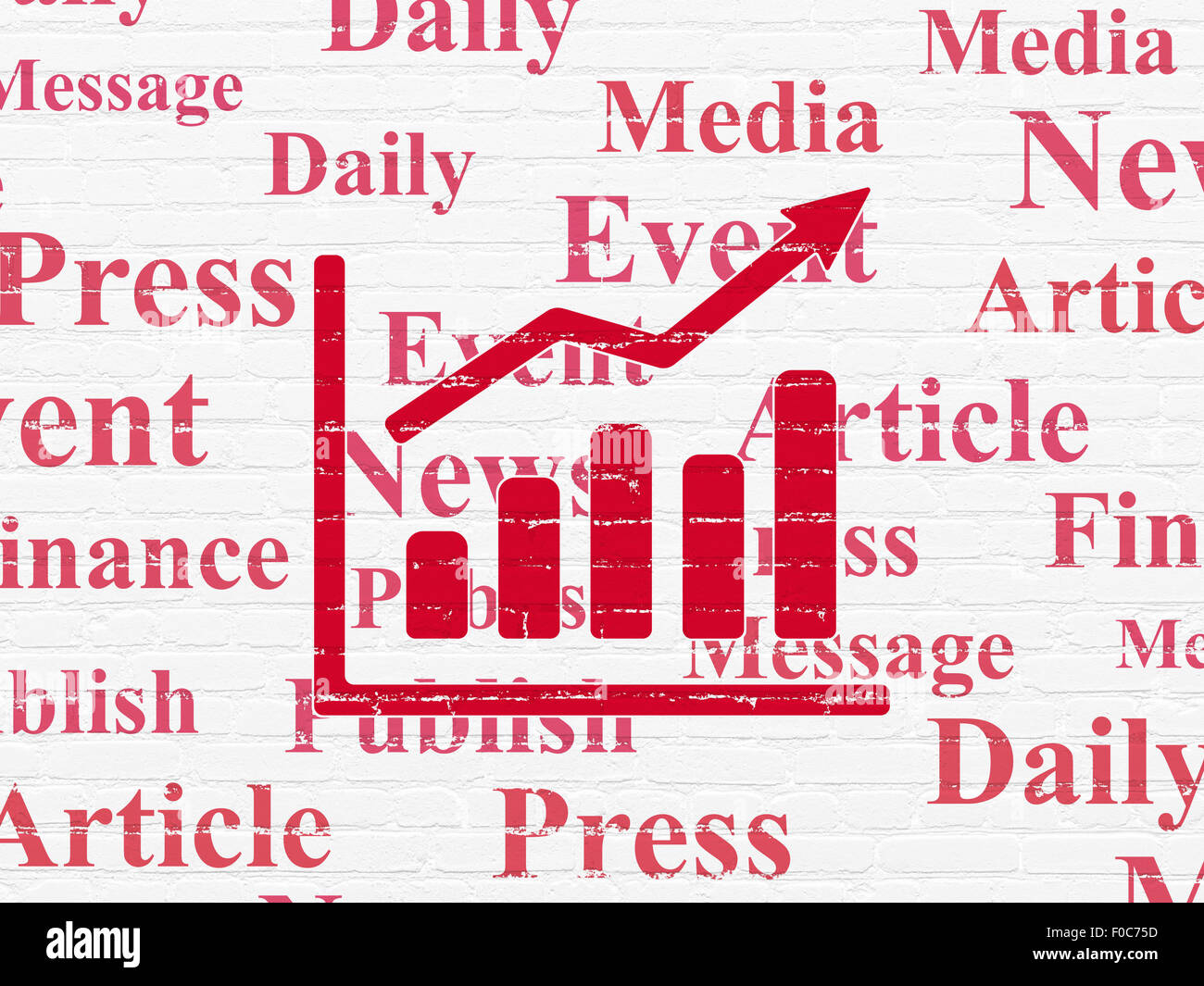News concept: Growth Graph on wall background Stock Photo - Alamy