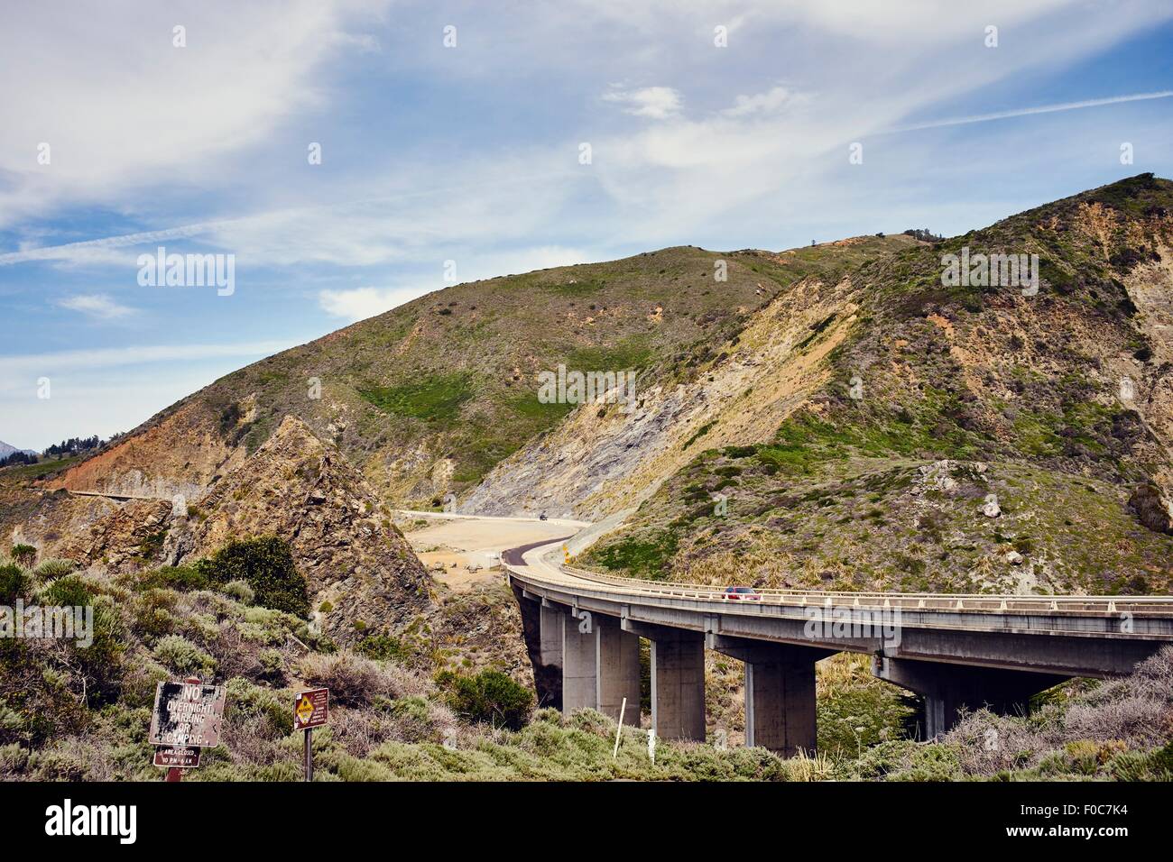 View of bridge on highway 1, Big Sur, California, USA Stock Photo