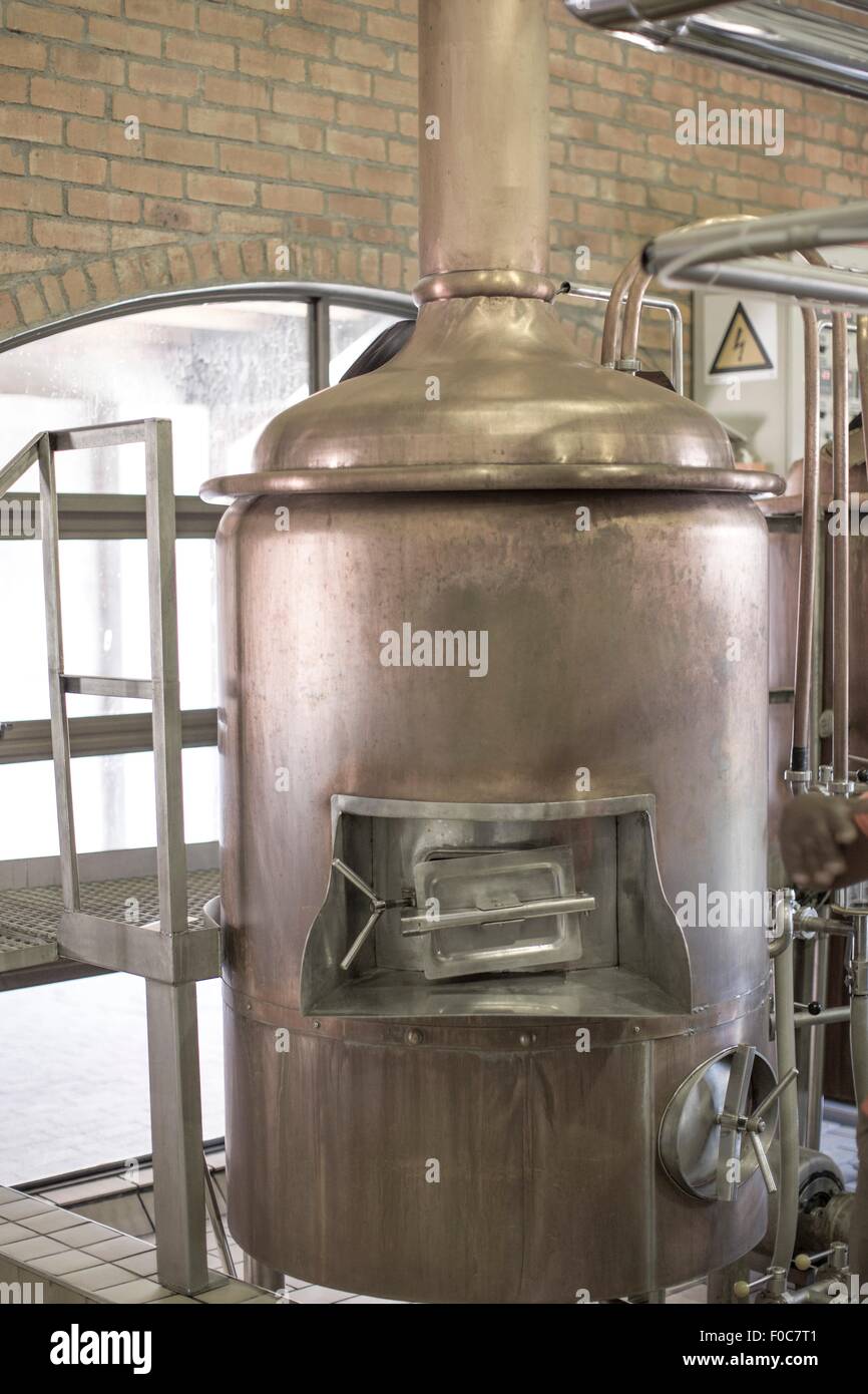 Copper kettle in beer brewery Stock Photo Alamy