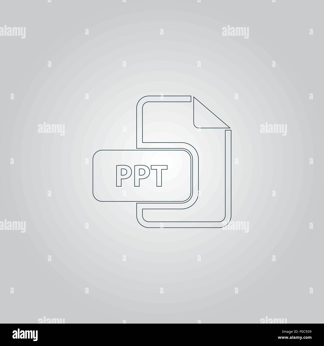 PPT extension text file type icon Stock Vector