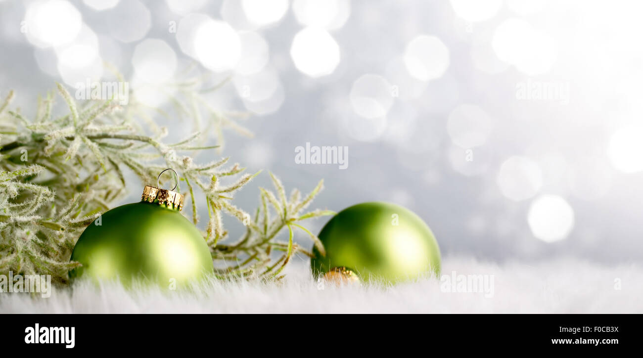 Christmas balls on abstract background Stock Photo