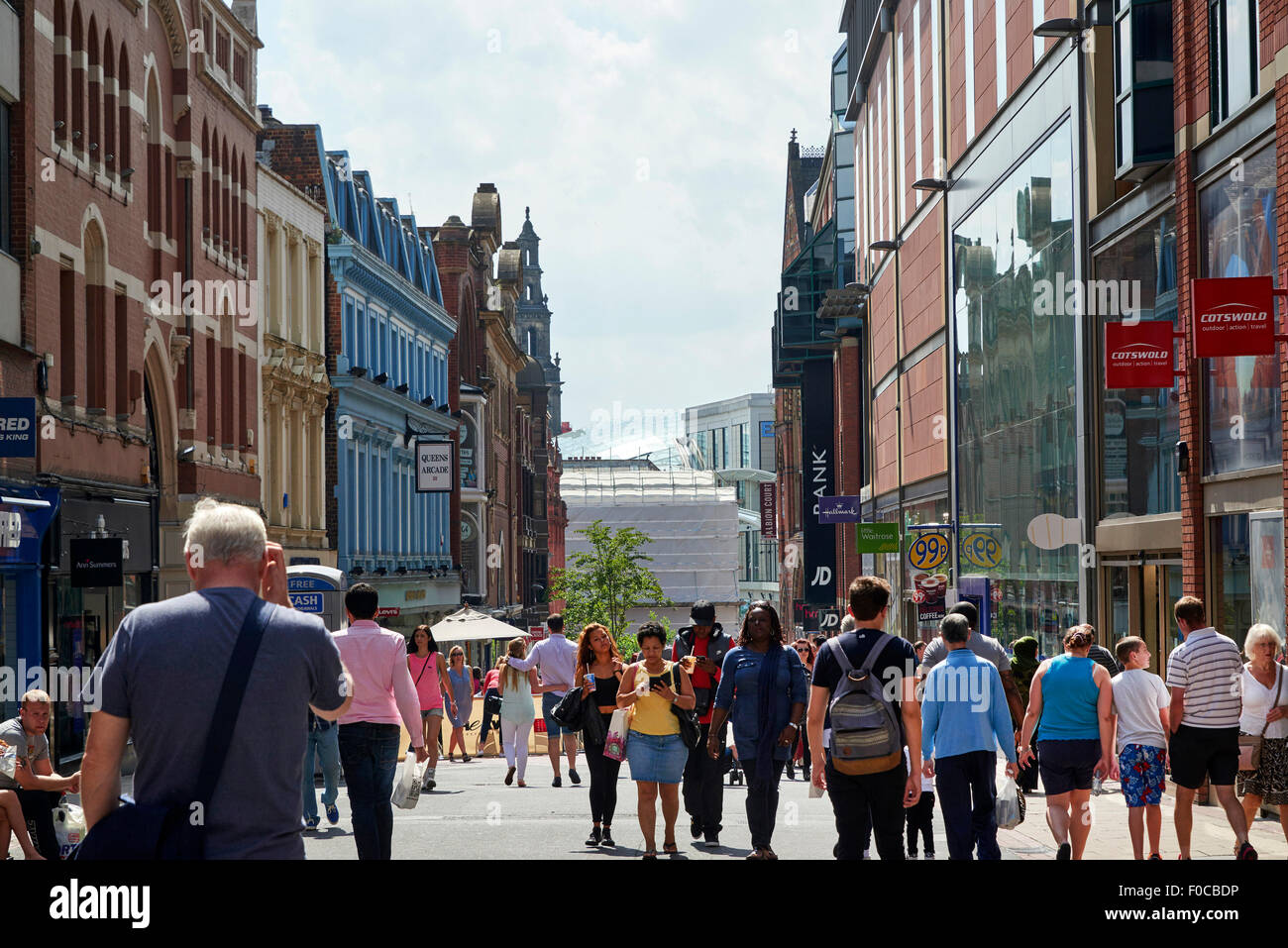 Looking down Lands Lane in Leeds City Centre, towards The Trinity