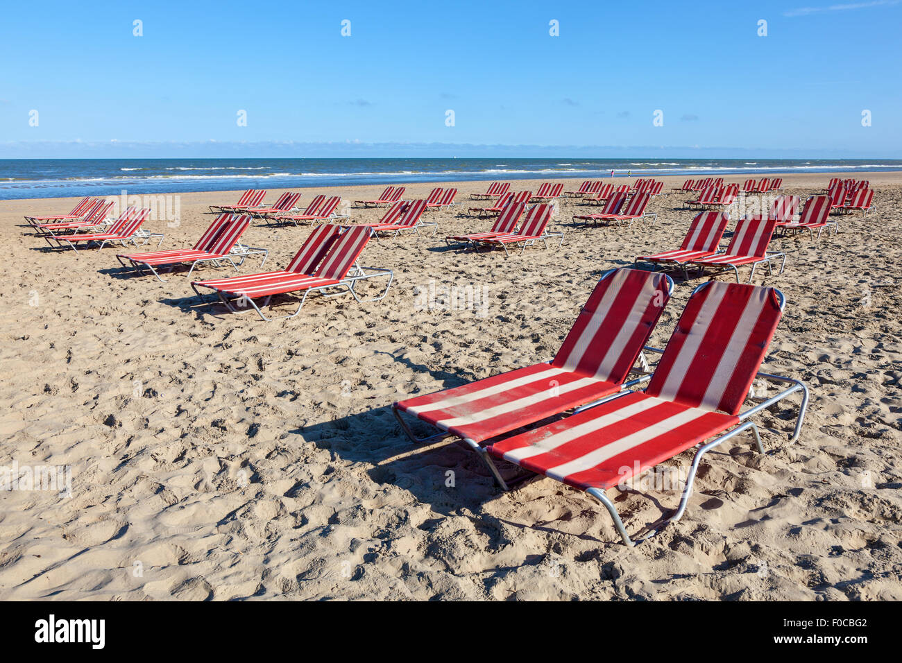 Beach lounger in Holland Stock Photo