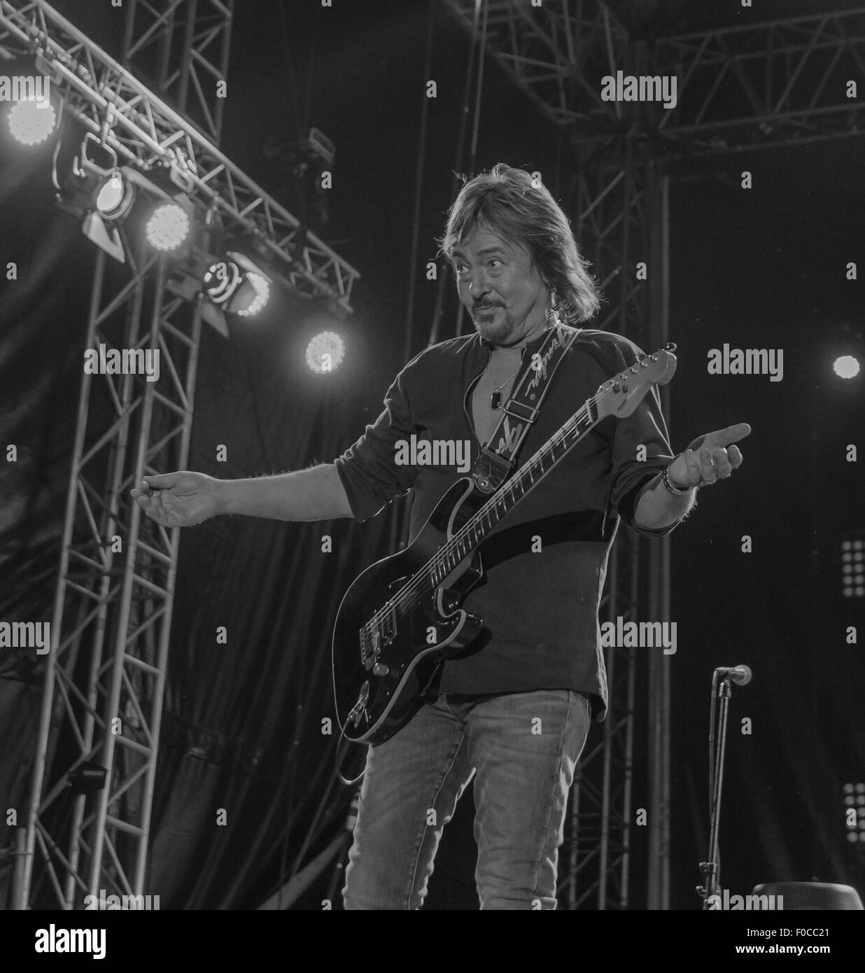 Chris Norman in concert - black and white Stock Photo