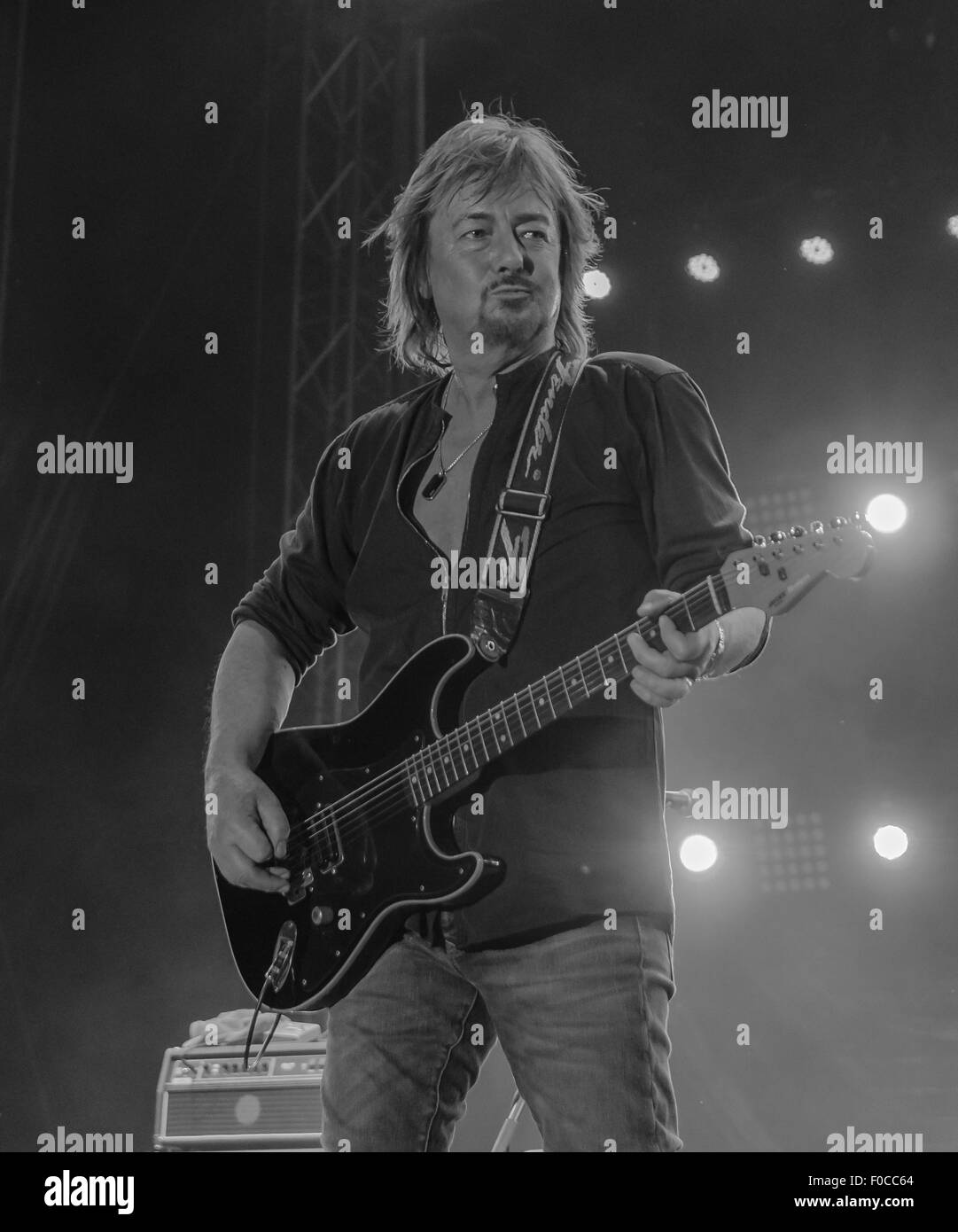 Chris Norman in a concert - guitar solo Stock Photo