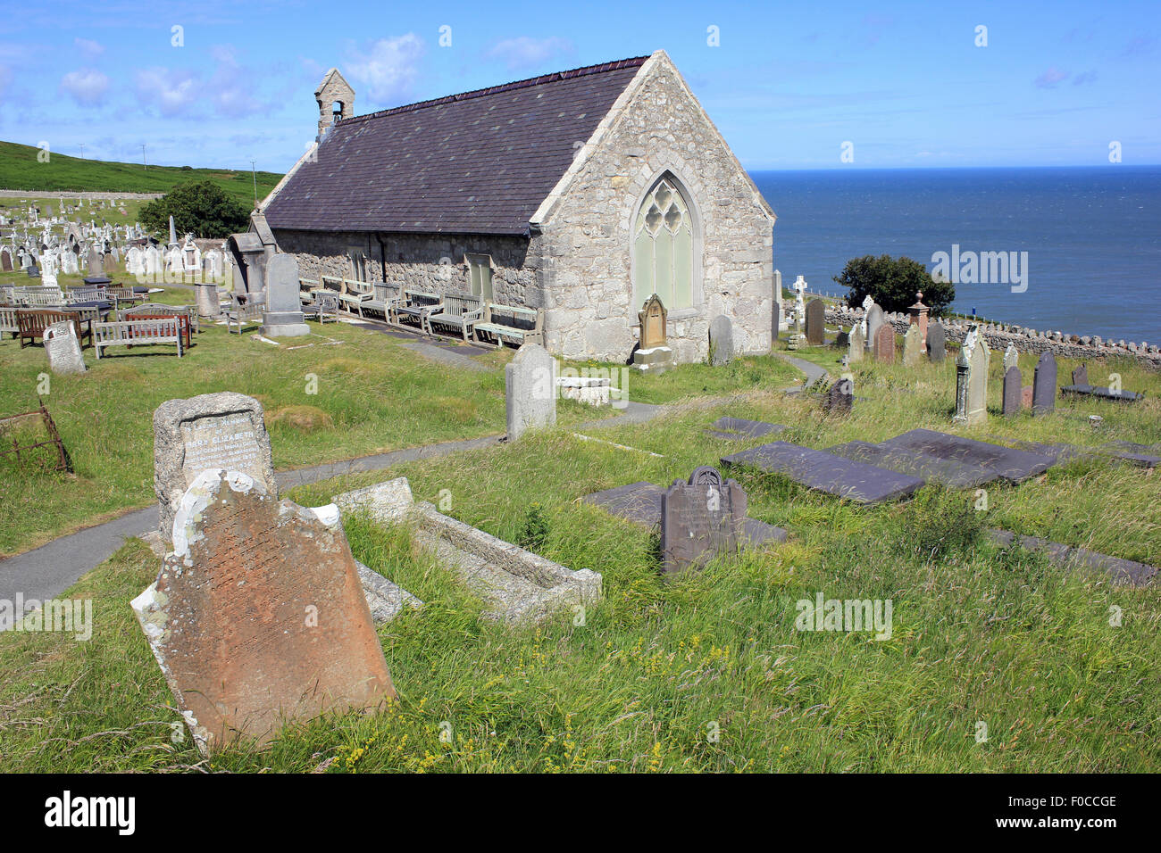 Historical 12th Century St Tudno's Church, Great Orme, Llandudno Stock Photo