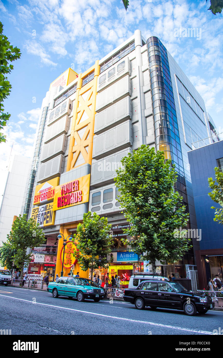 Exterior of  Tower Records Shibuya,Shibuya-Ku,Tokyo,Japan Stock Photo