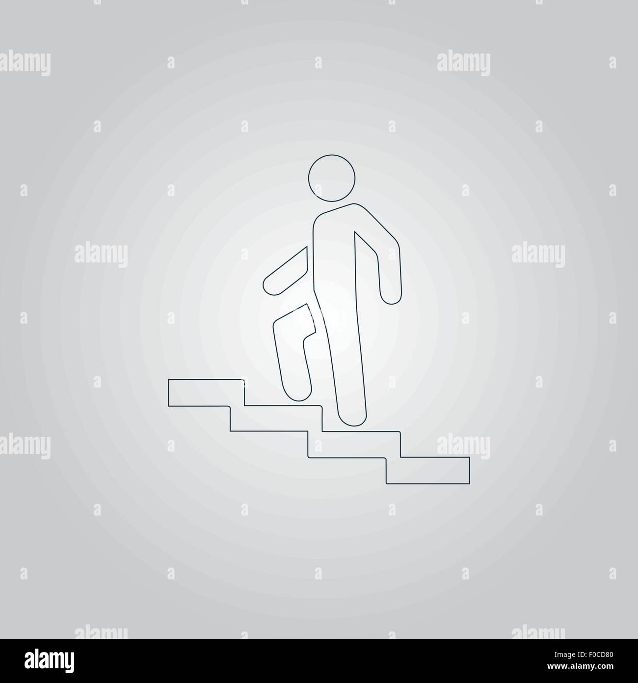 Man on Stairs going up symbol, vector Stock Vector