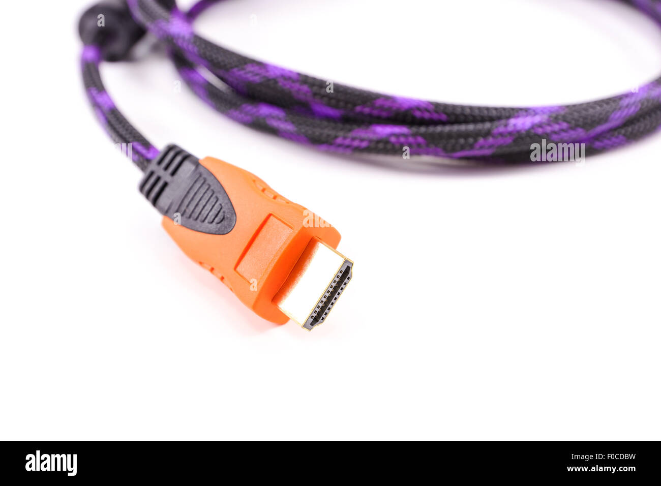 HDMI cable isolated on white background Stock Photo