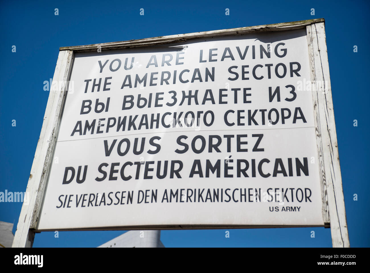 Checkpoint Charlie sign, Berlin Stock Photo - Alamy