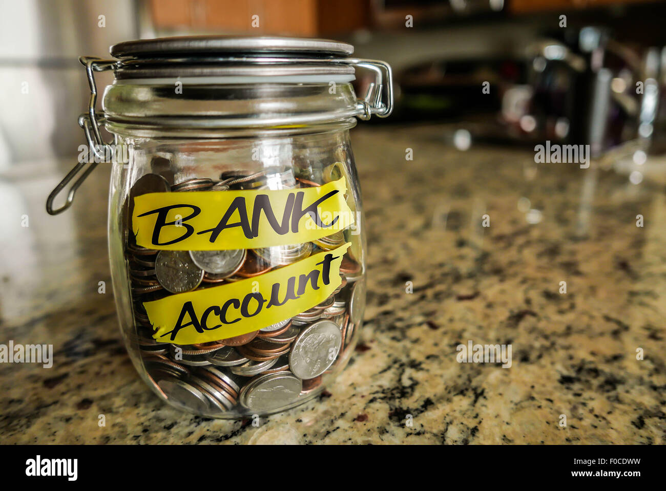 Bank Account Money Jar Stock Photo Alamy