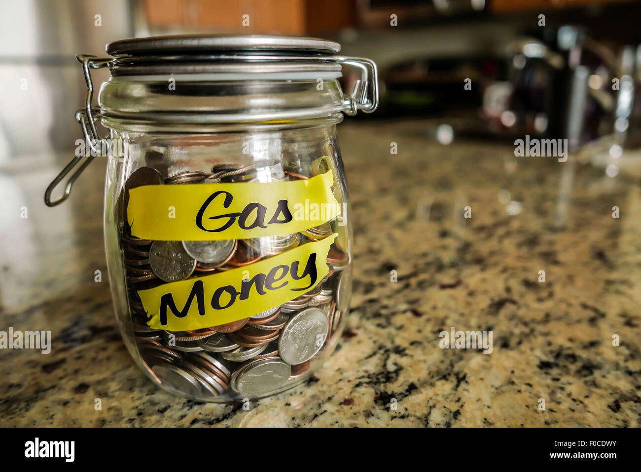 Gas Money Jar Stock Photo Alamy