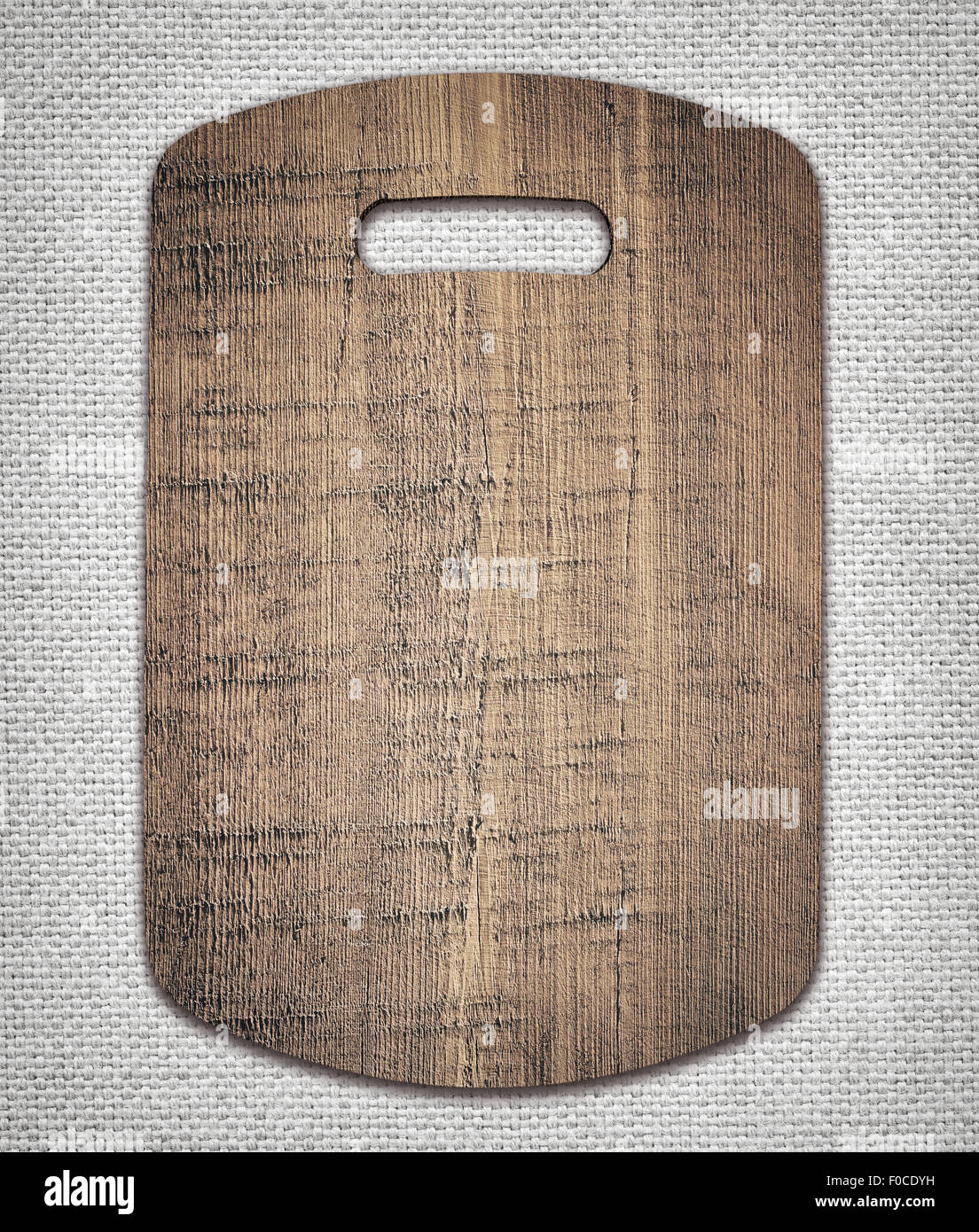 Old cutting board used for cooking. Wood texture. Stock Photo