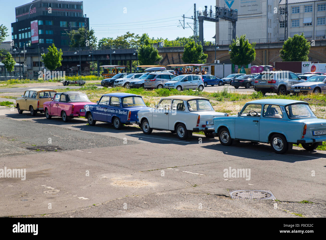 Trabi car tours, Berlin Stock Photo