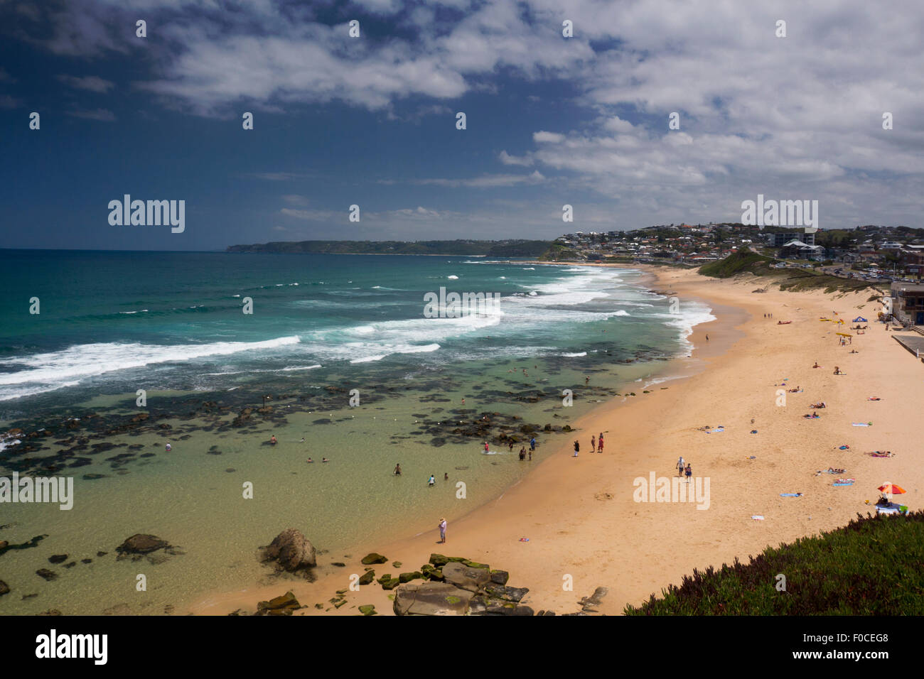 Bar Beach  looking south to Merewether Newcastle New South Wales NSW Australia Stock Photo