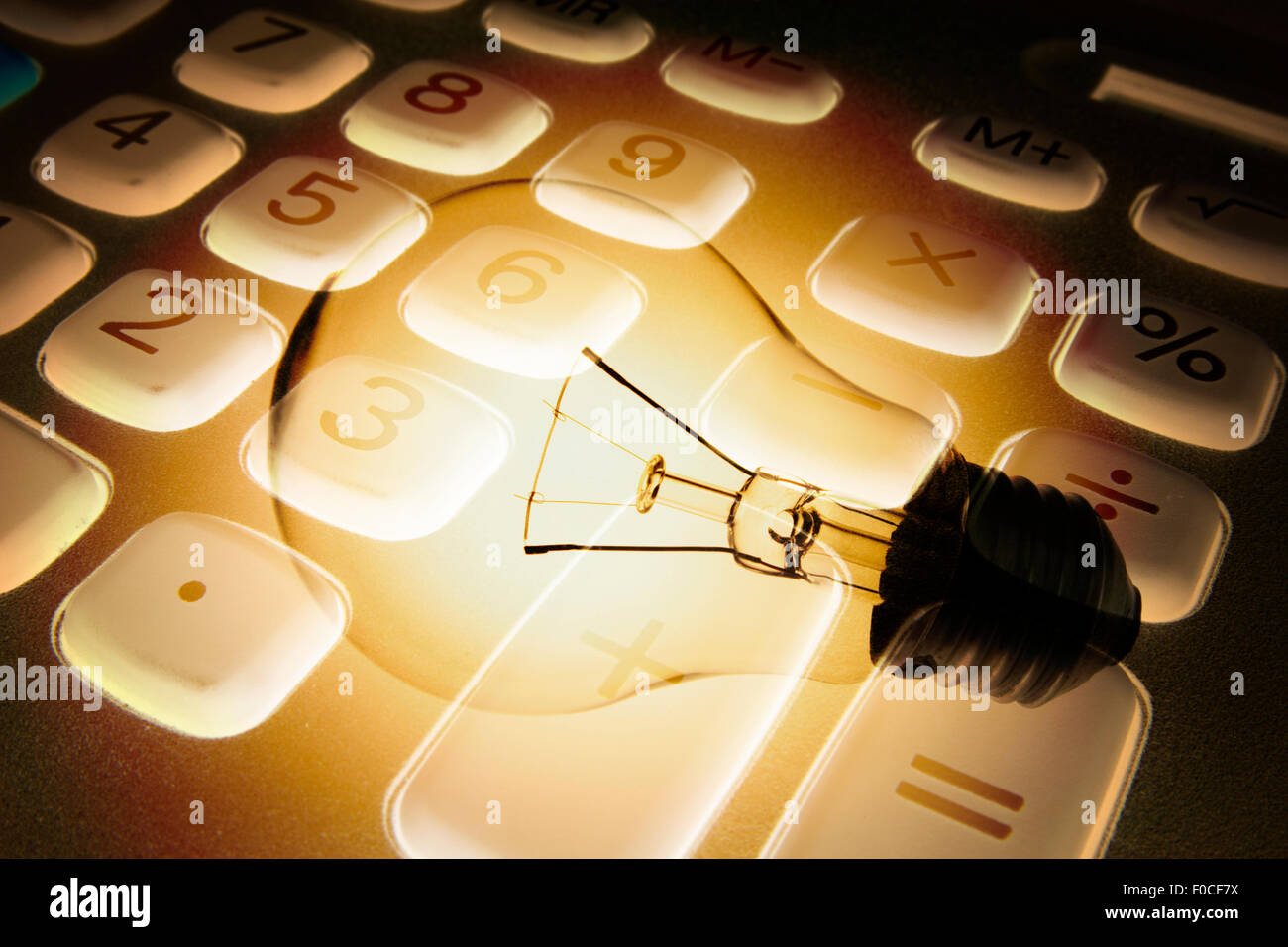 Calculator and Light Bulb Stock Photo Alamy