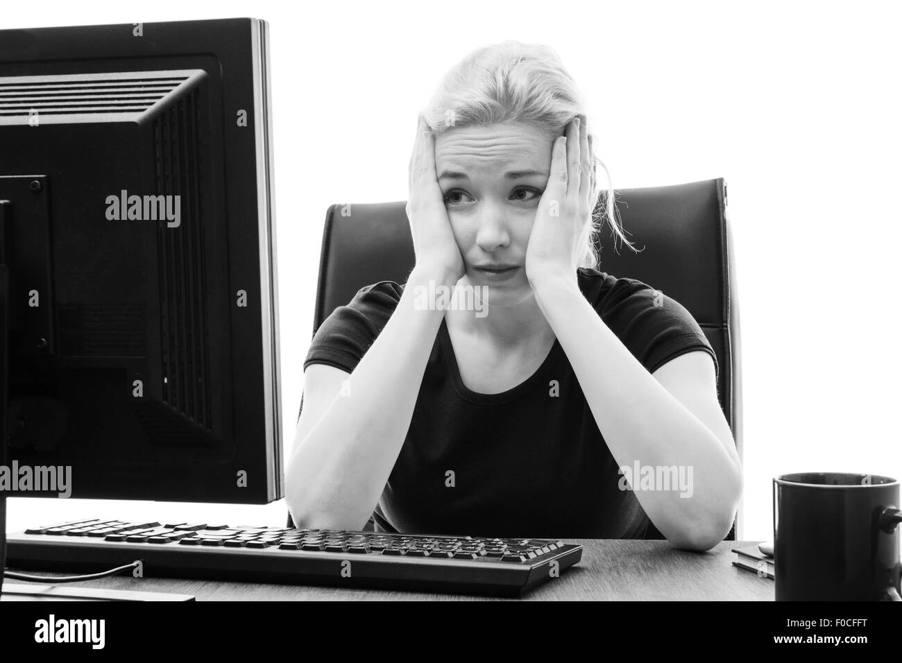 Success woman head in hands hi-res stock photography and images - Alamy