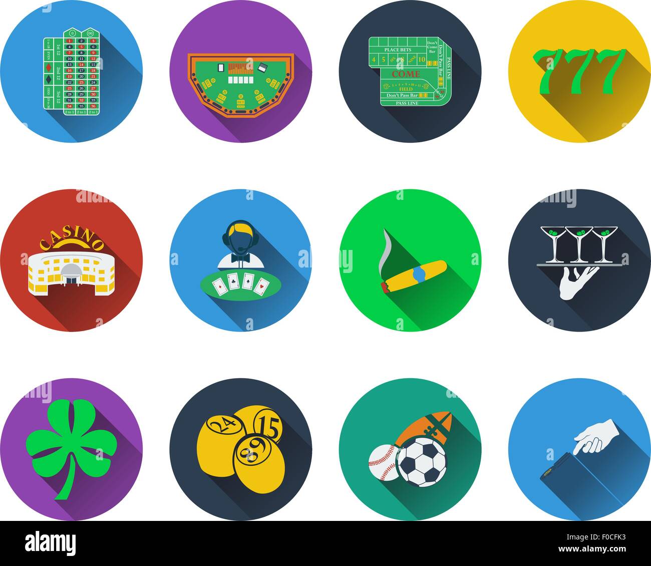 Set of gambling icons in flat design Stock Vector Image & Art - Alamy