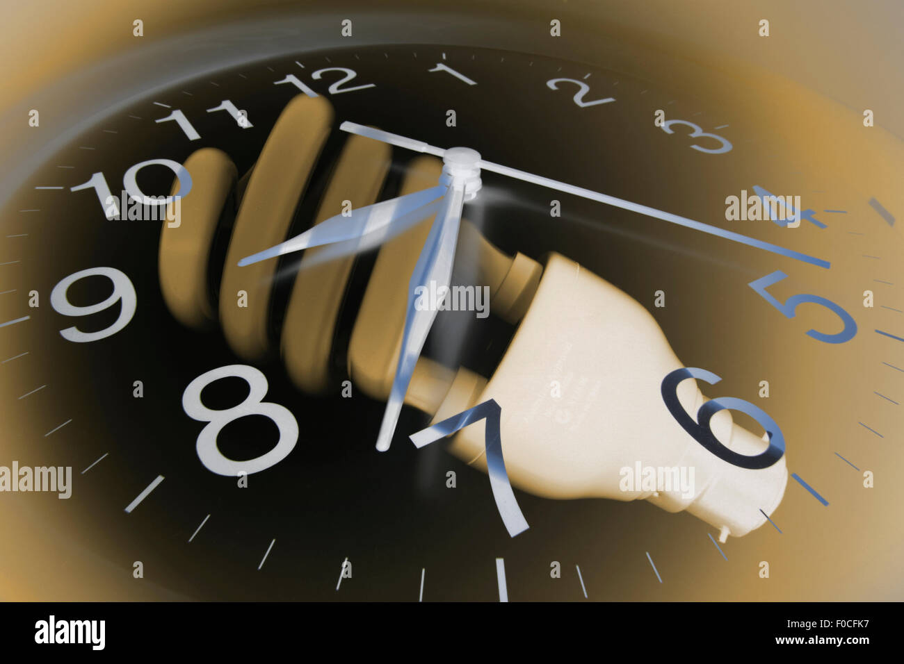 Wall Clock and Light Bulb Stock Photo Alamy