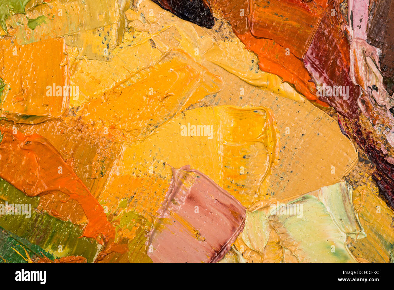 Abstract yellow oil painting on canvas Stock Photo - Alamy