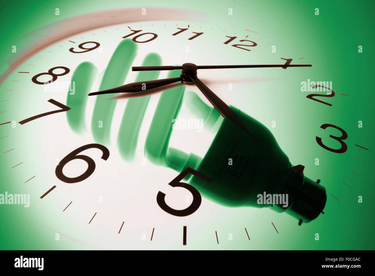 Wall Clock and Light Bulb Stock Photo Alamy