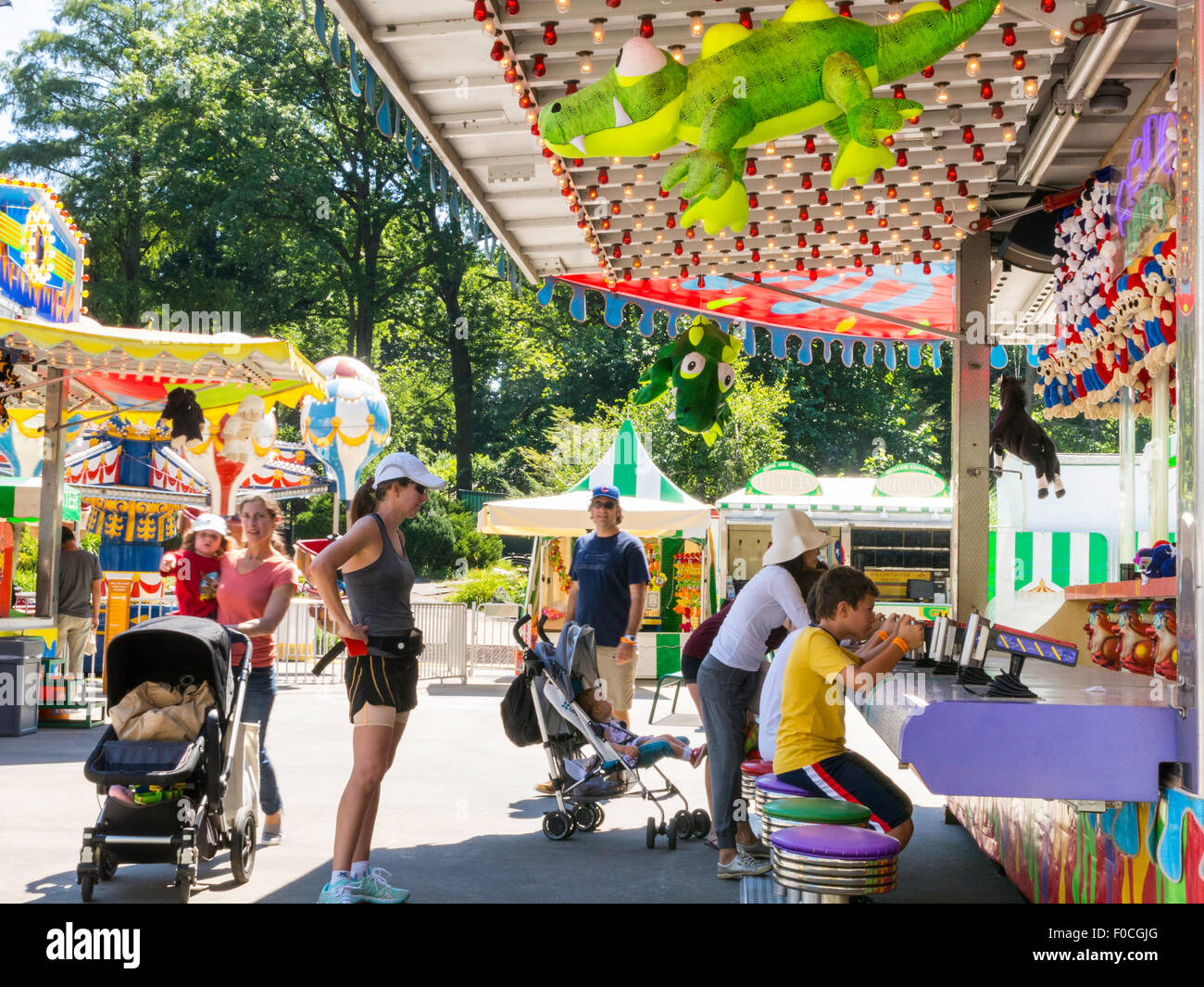 Victorian Gardens, Carnival in Central Park, NYC Stock Photo