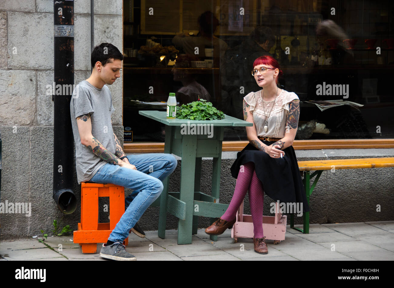Young and modern vibe in Stockholm. Stock Photo