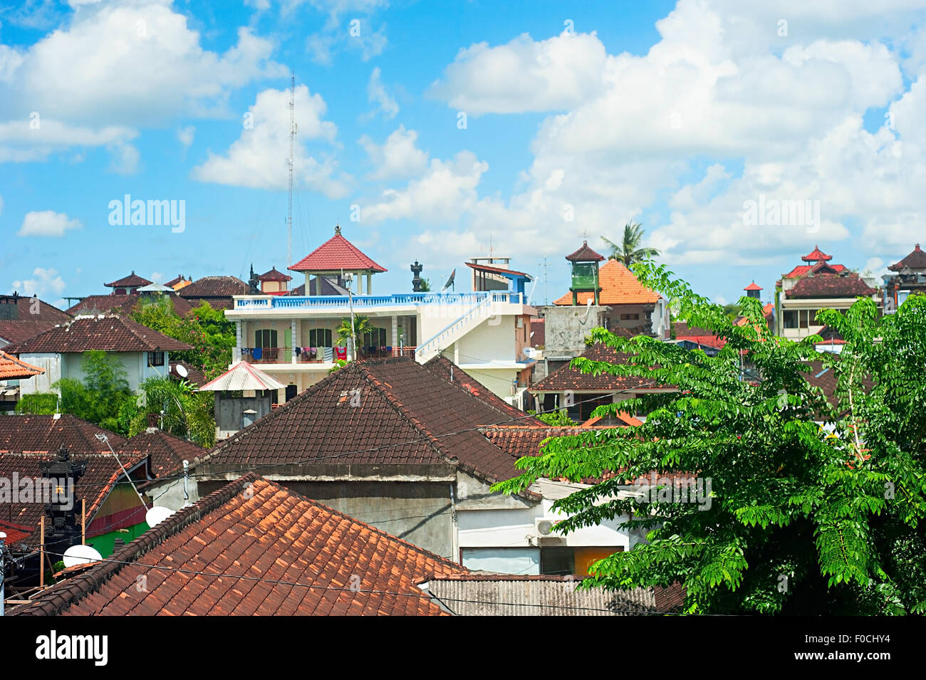 Architecture of Kuta, Bali. Kuta - most popular tourist destination on the island. Stock Photo