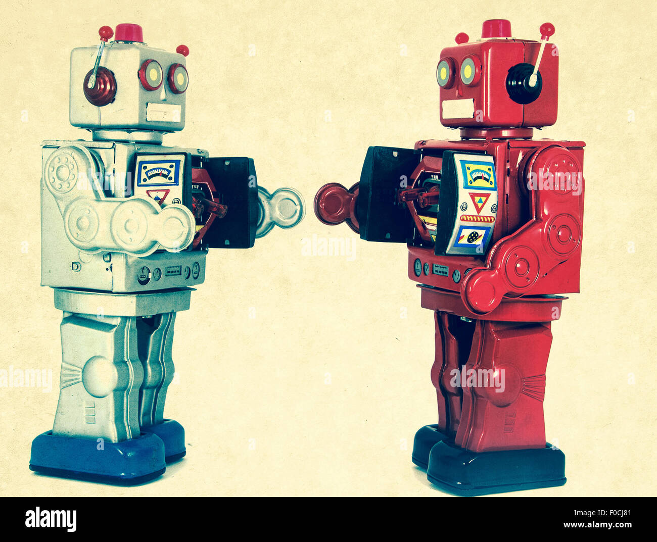two robots talking