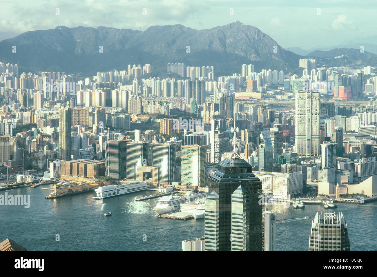 victoria harbour in hong kong from the peak Stock Photo - Alamy