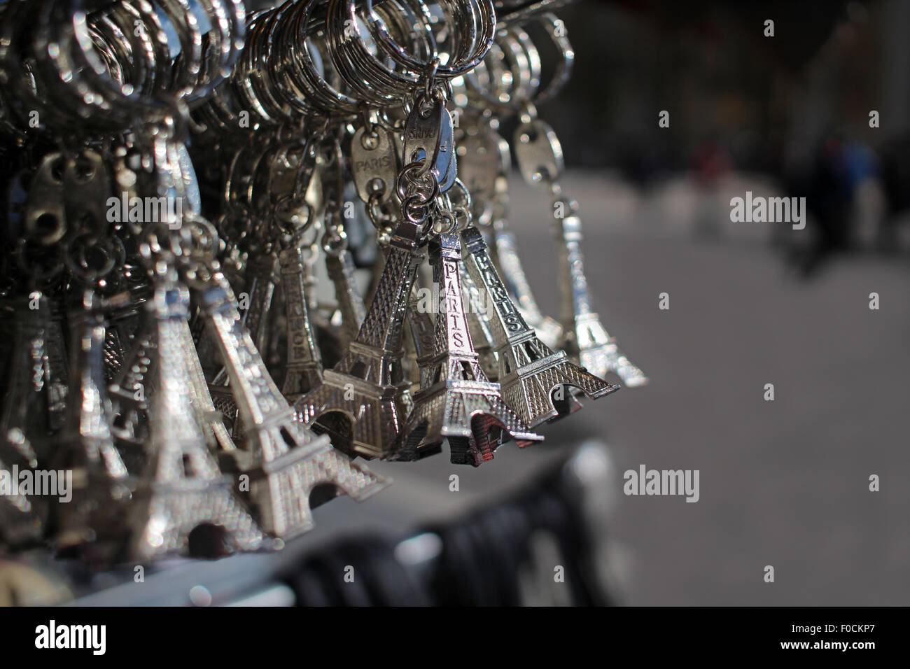 Eiffel Tower souvenirs in Paris France Stock Photo