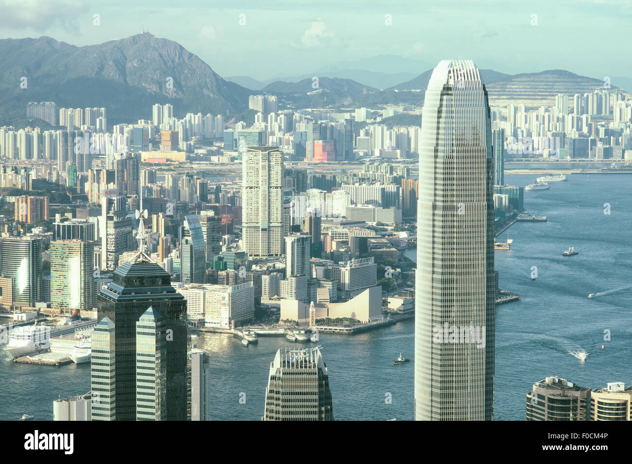 victoria harbour in hong kong from the peak Stock Photo - Alamy