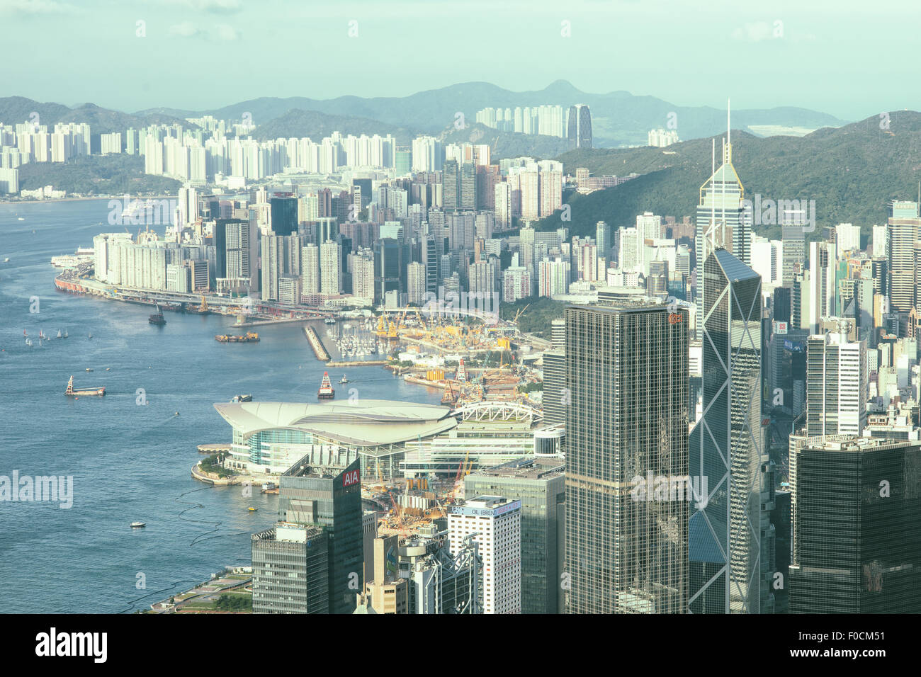 victoria harbour in hong kong from the peak Stock Photo - Alamy