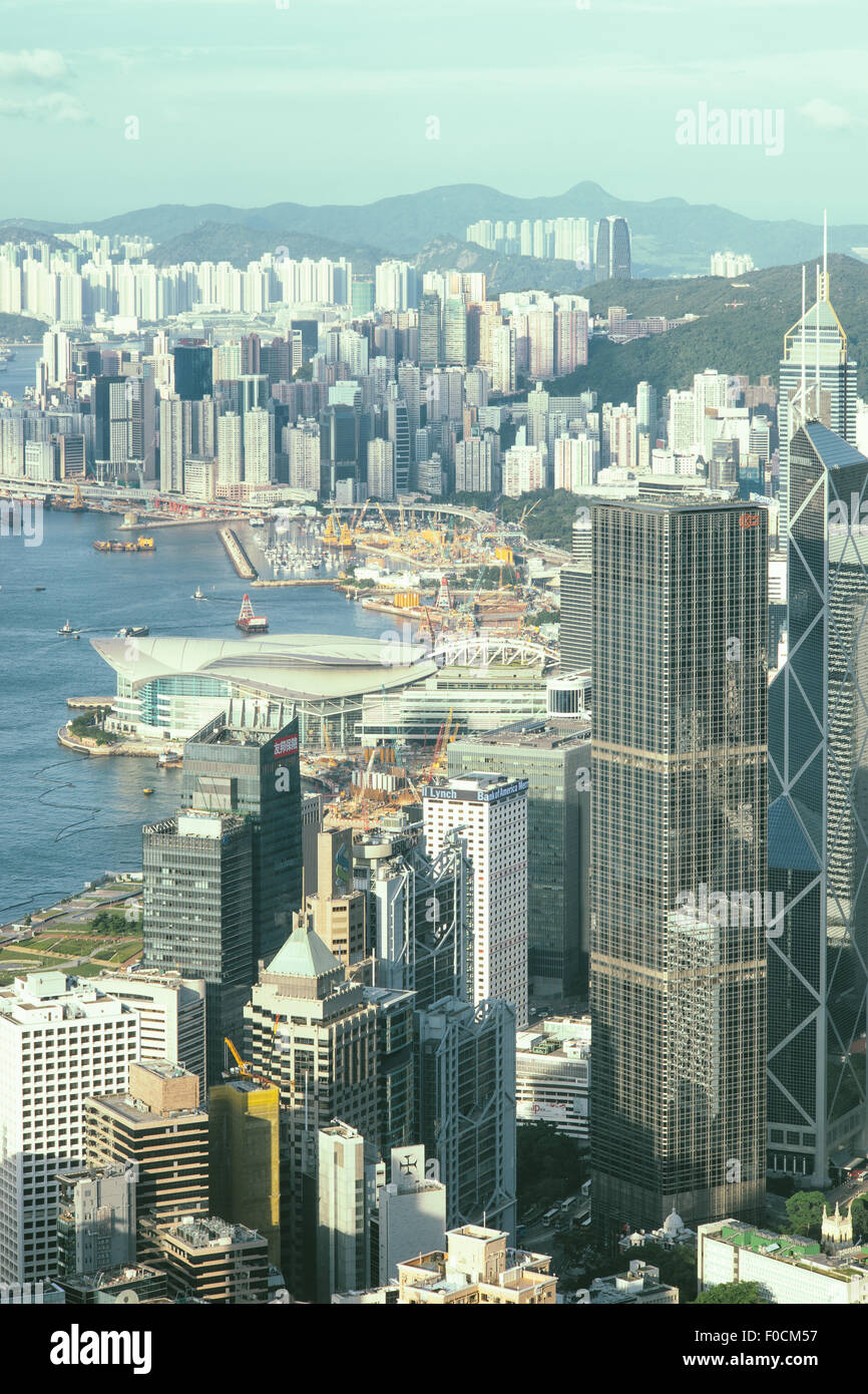 victoria harbour in hong kong from the peak Stock Photo - Alamy