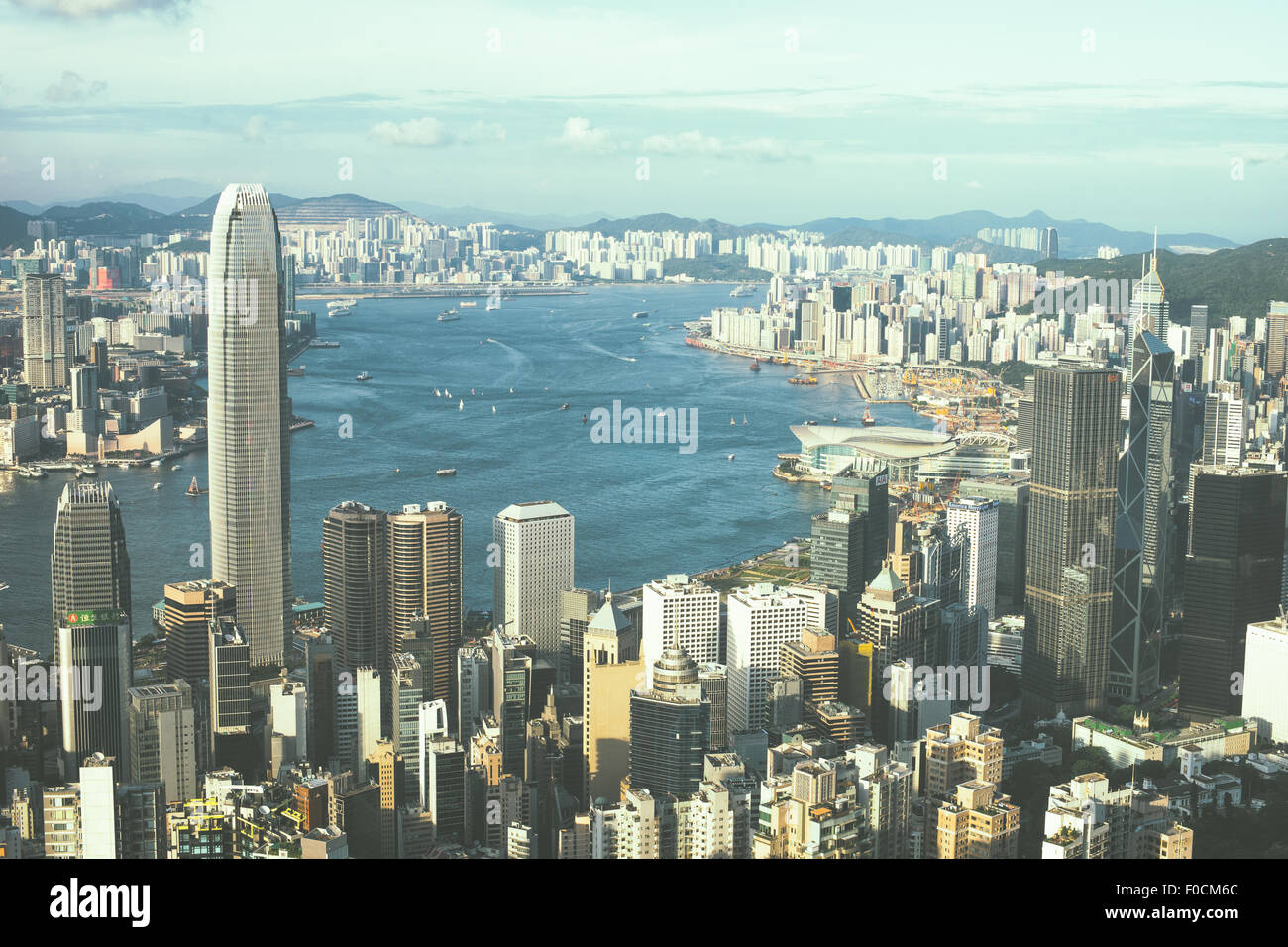 victoria harbour in hong kong from the peak Stock Photo - Alamy