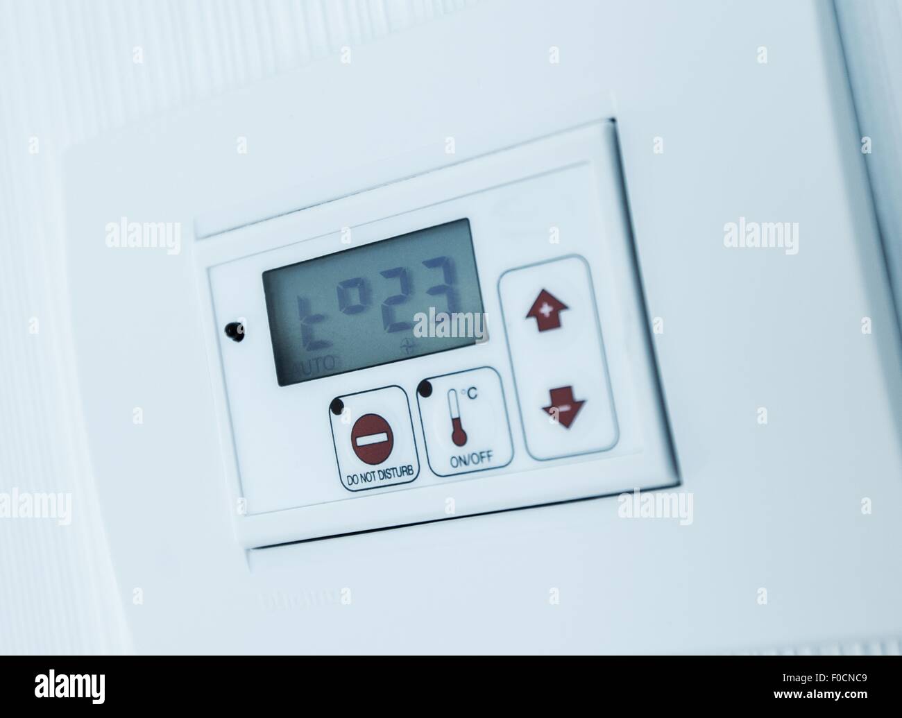 Automatic Climate Control in a Room. Climate Control Wall Console. Stock Photo