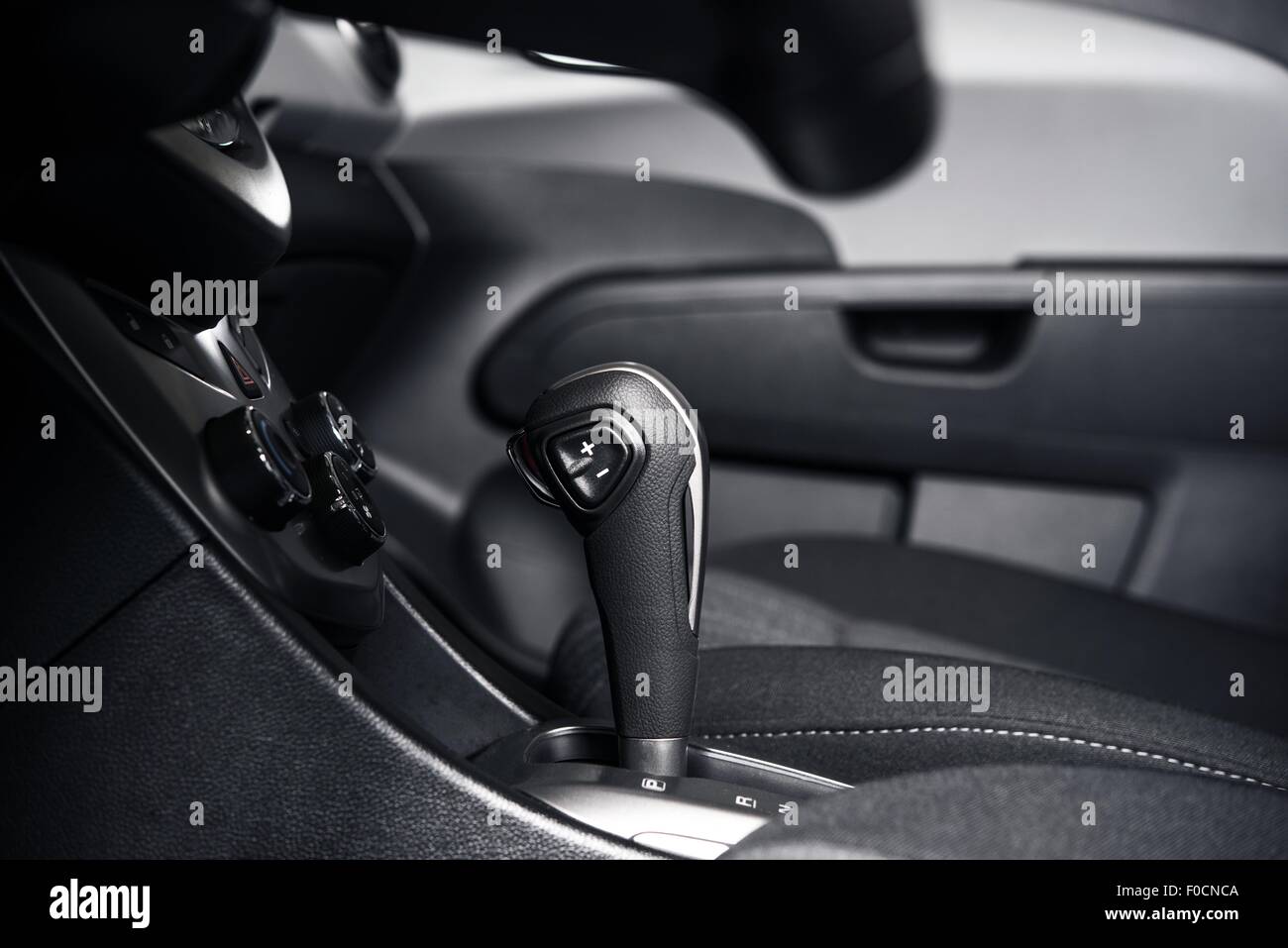 Automatic Transmission Shifter Inside Modern Compact Car Stock Photo ...