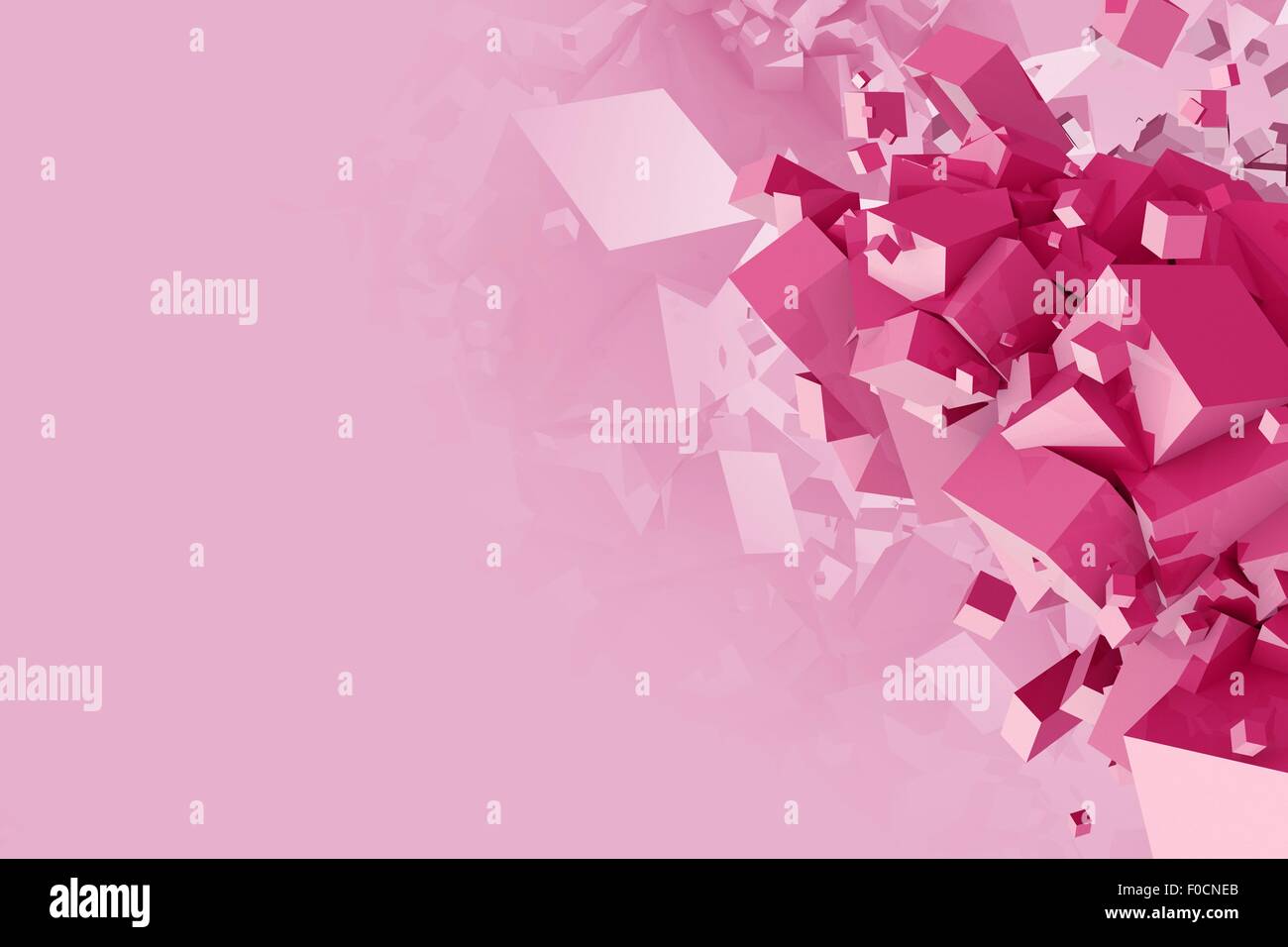 Pink Cubes Abstract Background 3D Illustration with Copy Space Stock ...