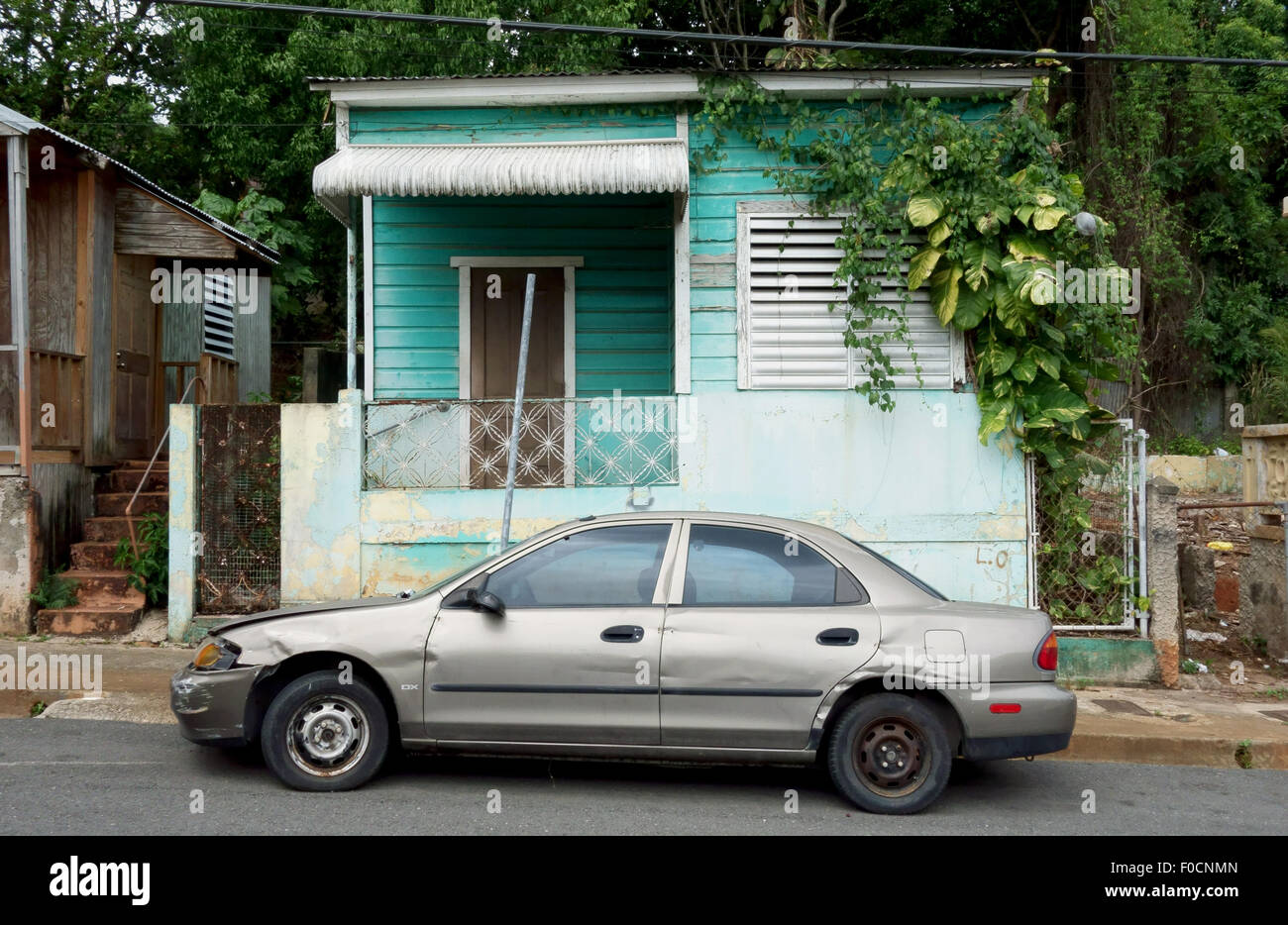 Residential street In San German Puerto Rico Stock Photo Alamy