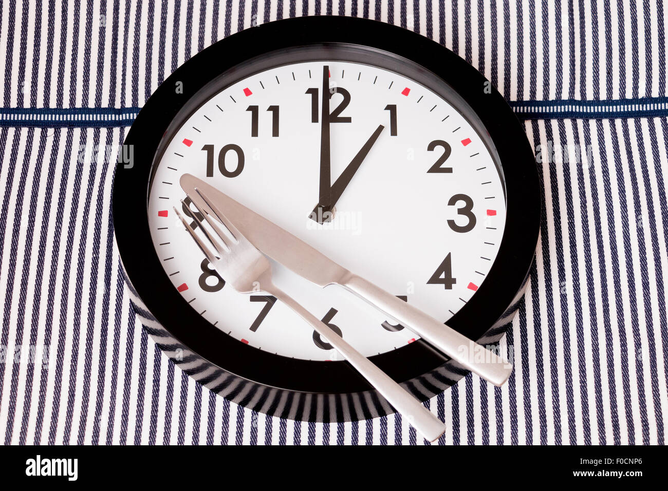 One o’clock, it’s lunch time. Stock Photo