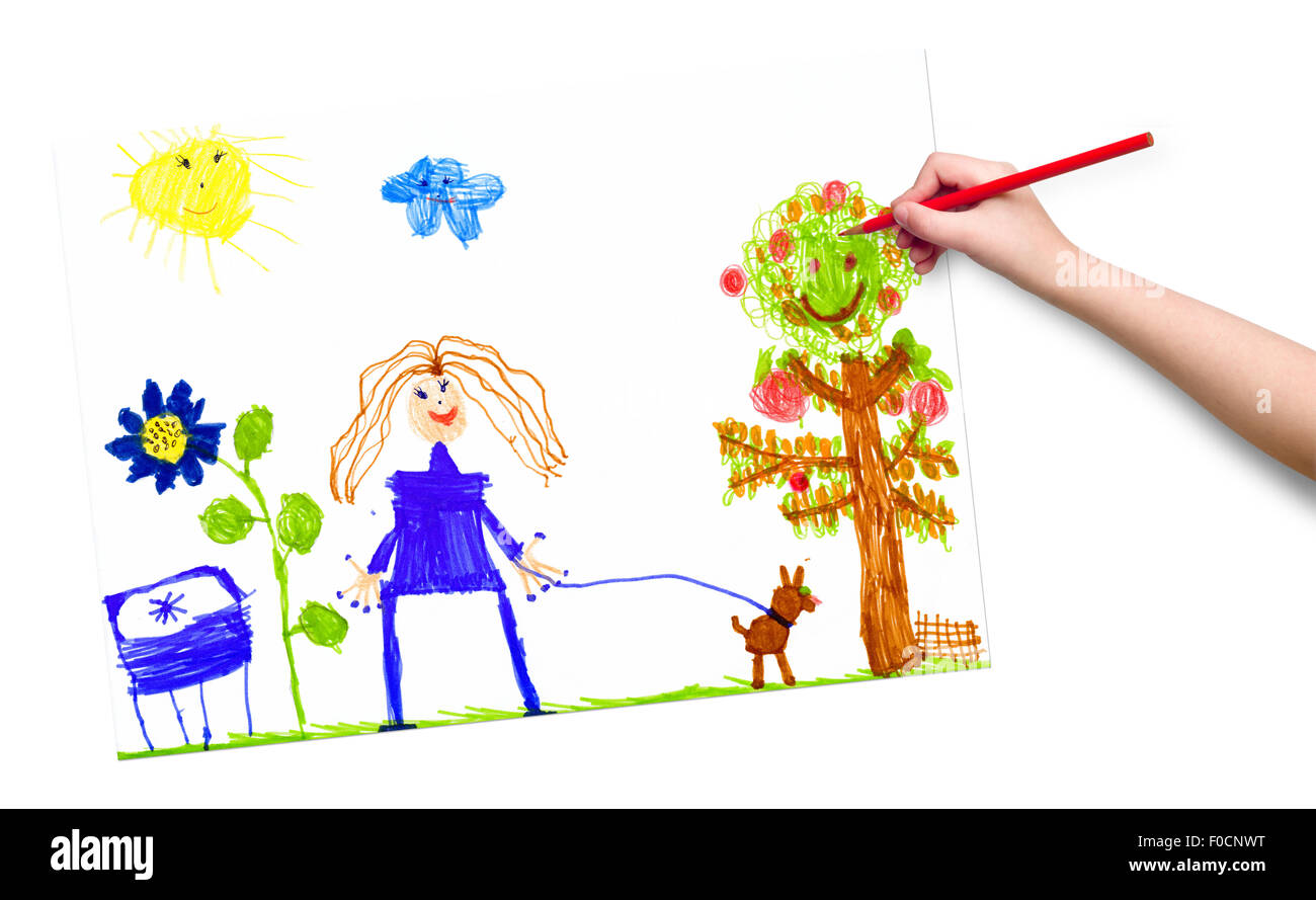 Drawing hand nature paper girl hi-res stock photography and images